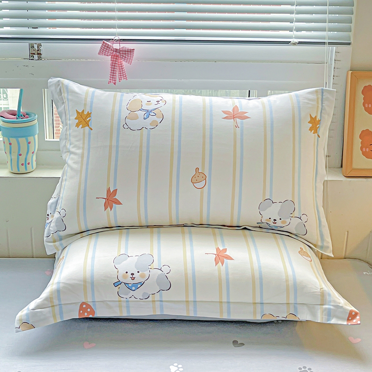 91家纺网 家纺一手货源 找家纺 恩泽家纺 2025新款加厚全棉纯棉印花系列枕套单件-单枕套 甜美派