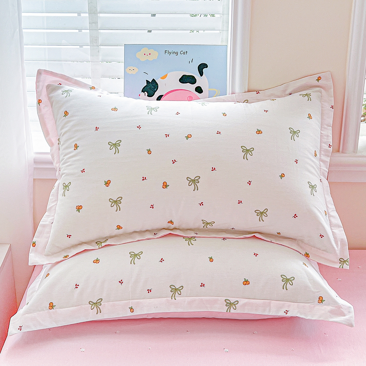 91家纺网 家纺一手货源 找家纺 恩泽家纺 2025新款加厚全棉纯棉印花系列枕套单件-单枕套 小清新