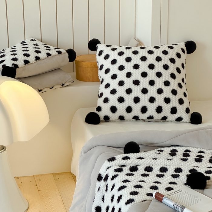 91家纺网 家纺一手货源 找家纺 多米家居 2025新款毛球波波抱枕被 波波-白