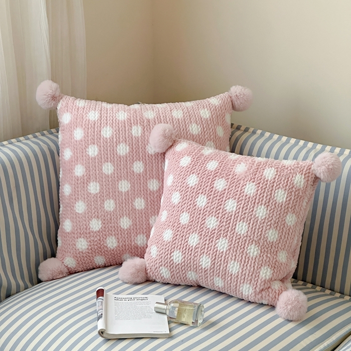 91家纺网 家纺一手货源 找家纺 多米家居 2025新款毛球波波抱枕被 波波-粉