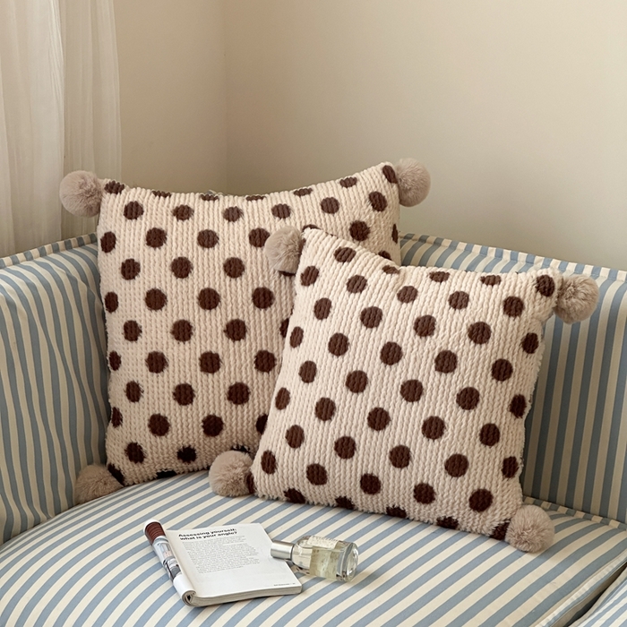 91家纺网 家纺一手货源 找家纺 多米家居 2025新款毛球波波抱枕被 波波-咖