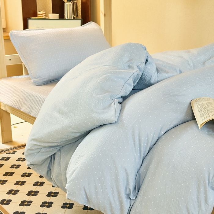 91家纺网 家纺一手货源 找家纺 （总）梦莱斯2025新款皱皱棉学生款床盖三件套