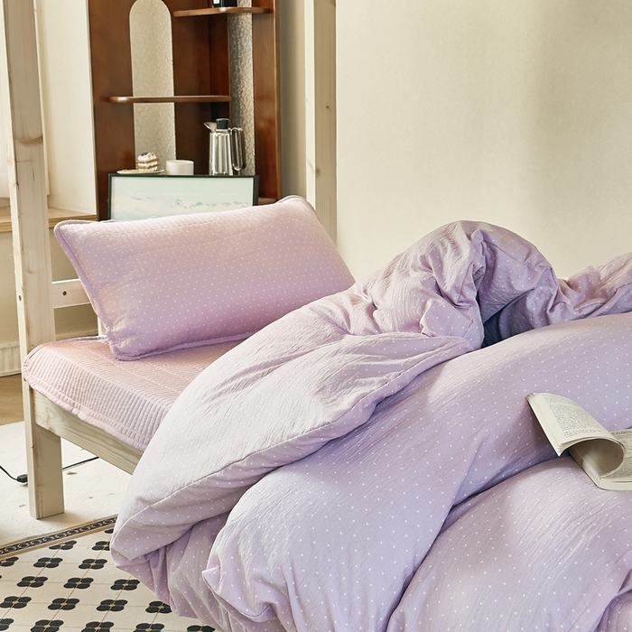 91家纺网 家纺一手货源 找家纺 （总）梦莱斯2025新款皱皱棉学生款床盖三件套