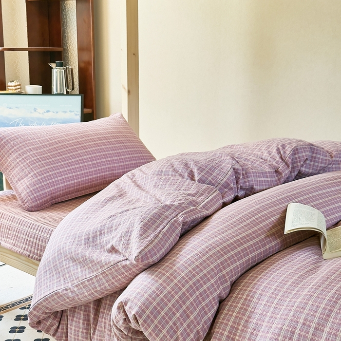 91家纺网 家纺一手货源 找家纺 （总）梦莱斯2025新款皱皱棉学生款床盖三件套