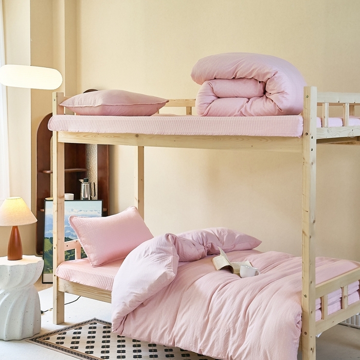 91家纺网 家纺一手货源 找家纺 （总）梦莱斯2025新款皱皱棉学生款床盖三件套