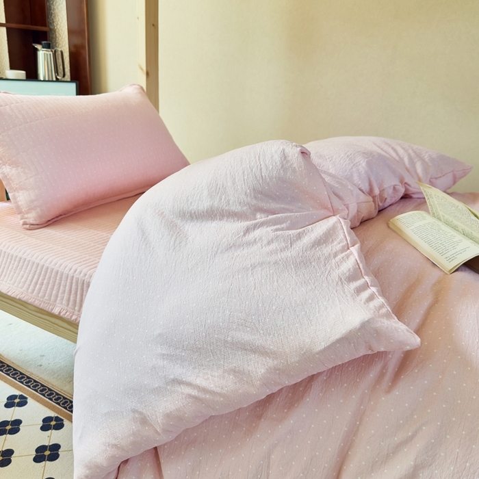 91家纺网 家纺一手货源 找家纺 （总）梦莱斯2025新款皱皱棉学生款床盖三件套