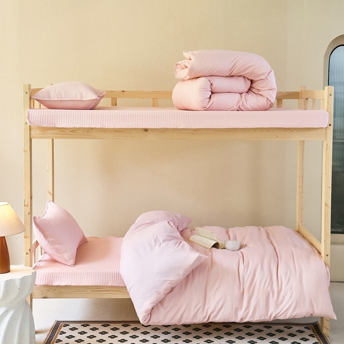 91家纺网 家纺一手货源 找家纺 （总）梦莱斯2025新款皱皱棉学生款床盖三件套