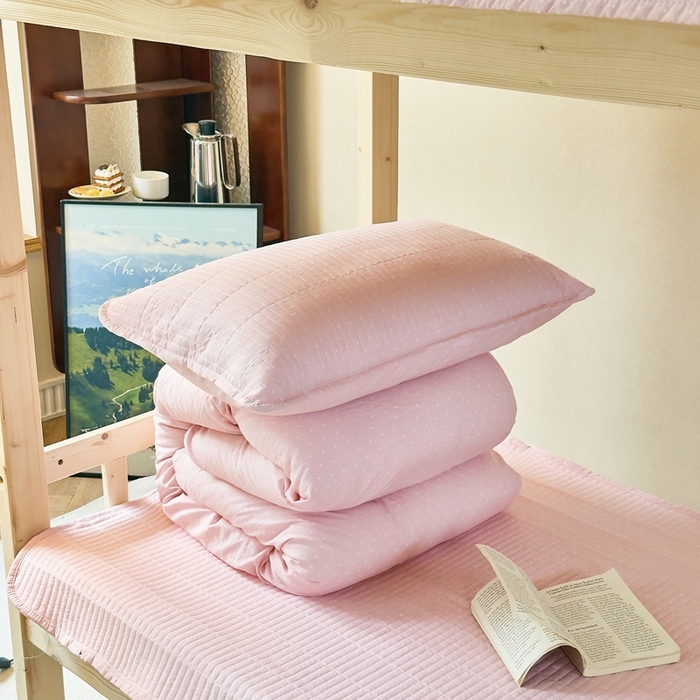 91家纺网 家纺一手货源 找家纺 （总）梦莱斯2025新款皱皱棉学生款床盖三件套