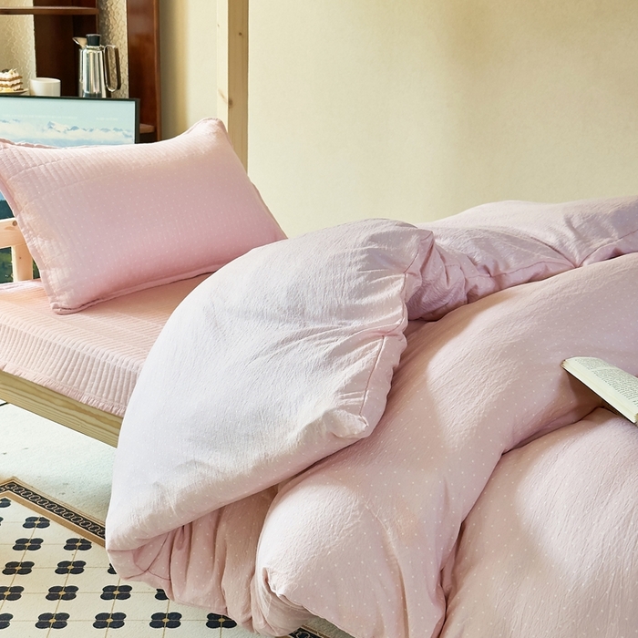 91家纺网 家纺一手货源 找家纺 （总）梦莱斯2025新款皱皱棉学生款床盖三件套