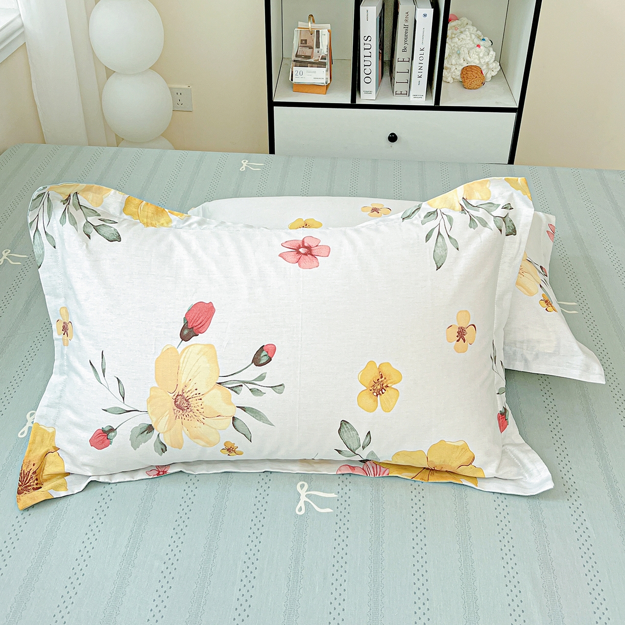 91家纺网 家纺一手货源 找家纺 恩泽家纺 2025新款加厚全棉纯棉印花系列枕套单件-单枕套 花柔