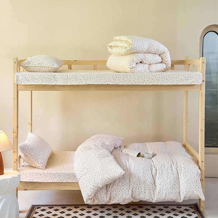 91家纺网 家纺一手货源 找家纺 梦莱斯2025新款皱皱棉学生款床盖三件套 法式少女