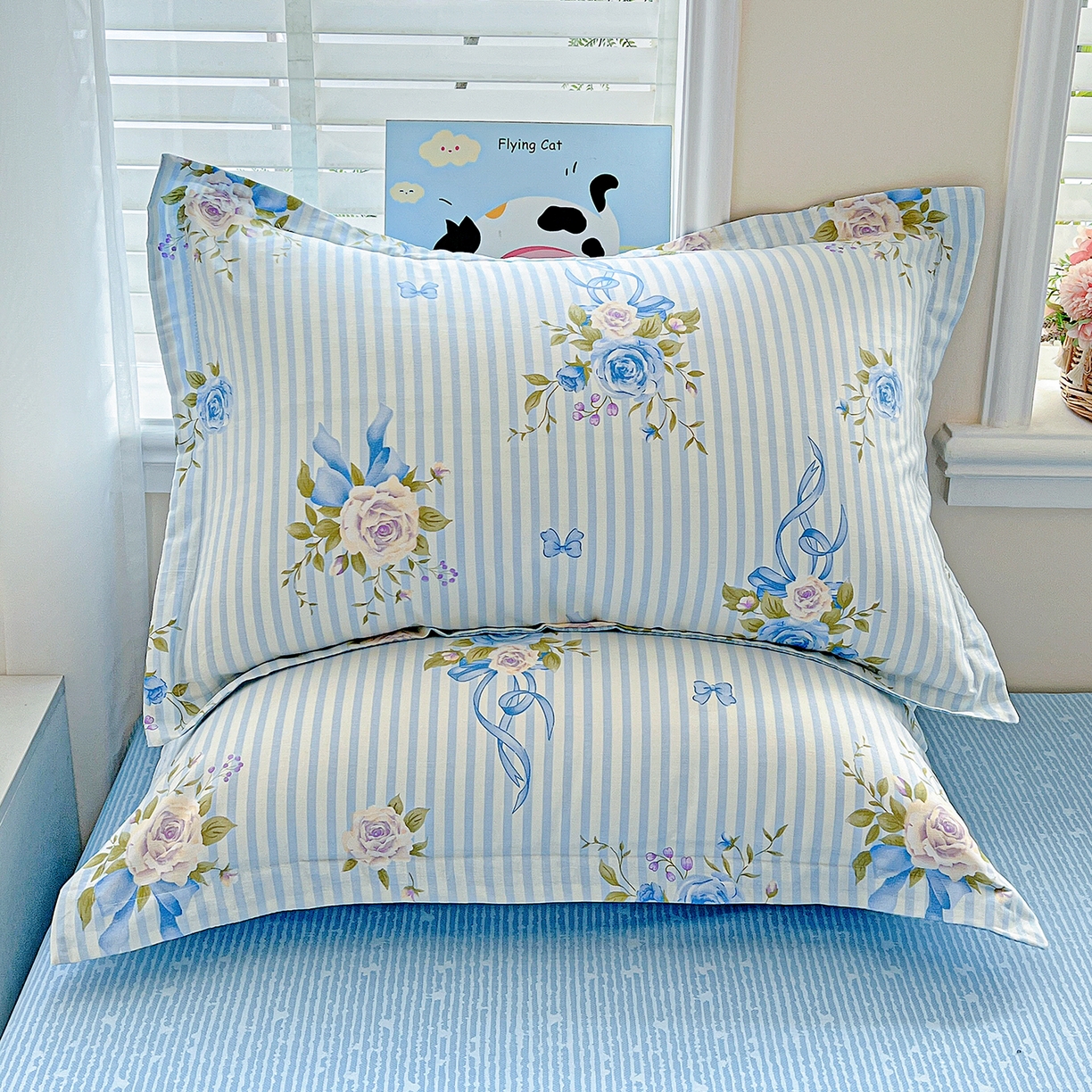 恩泽家纺 2025新款加厚全棉纯棉印花系列枕套单件-单枕套 镜花水月