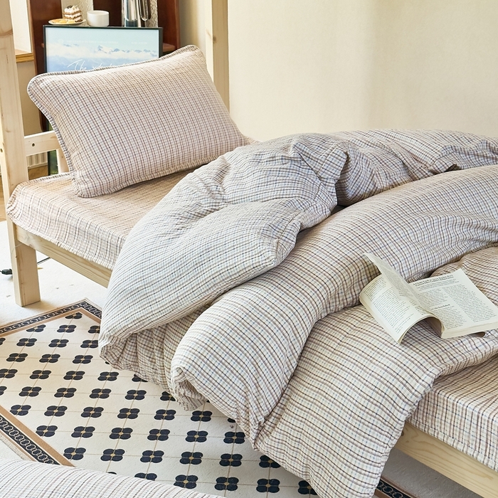 梦莱斯2025新款皱皱棉学生款床盖三件套 简夕米