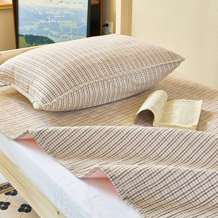 91家纺网 家纺一手货源 找家纺 梦莱斯2025新款皱皱棉学生款床盖三件套 简夕米