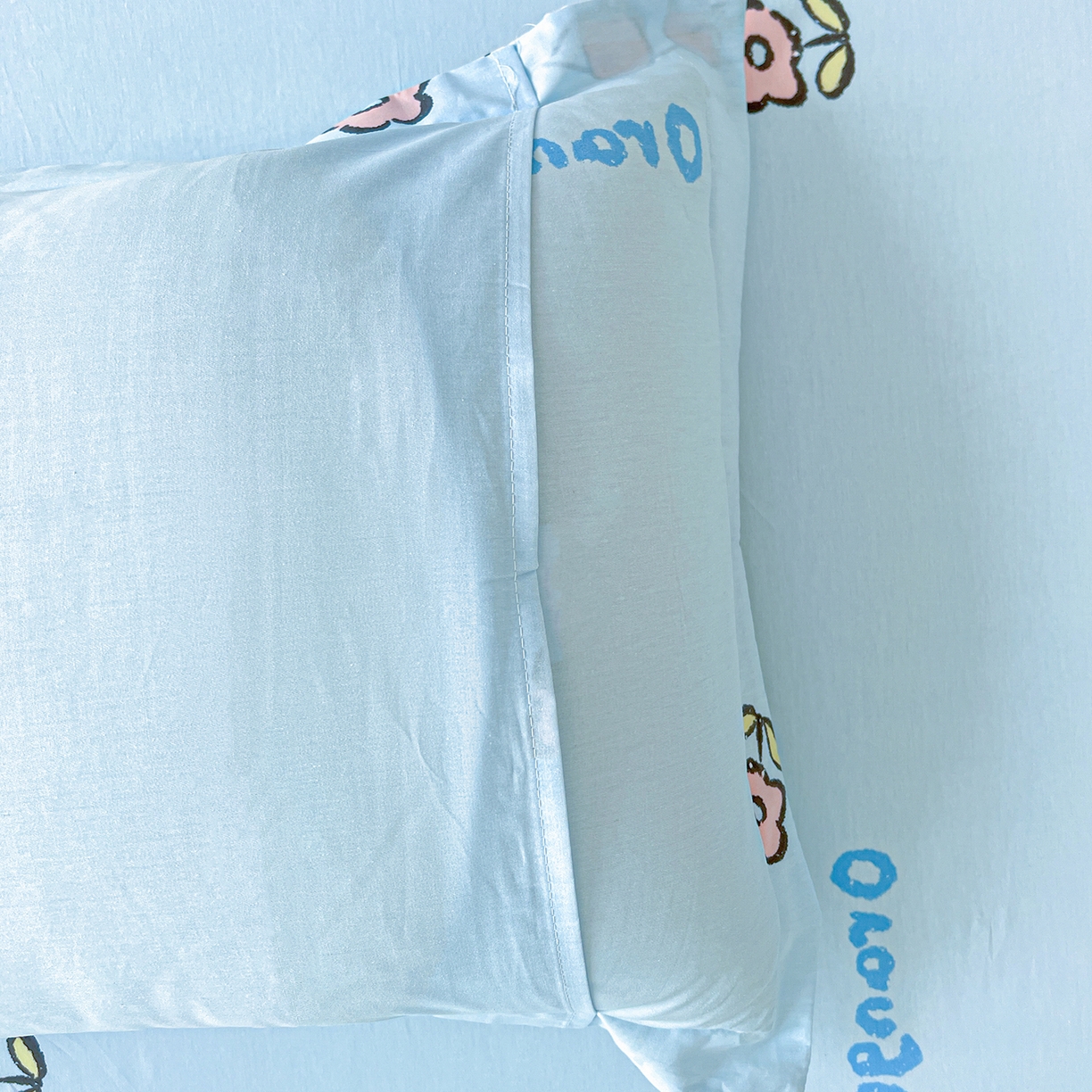 91家纺网 家纺一手货源 找家纺 恩泽家纺 2025新款加厚全棉纯棉印花系列枕套单件-单枕套 可爱鸭