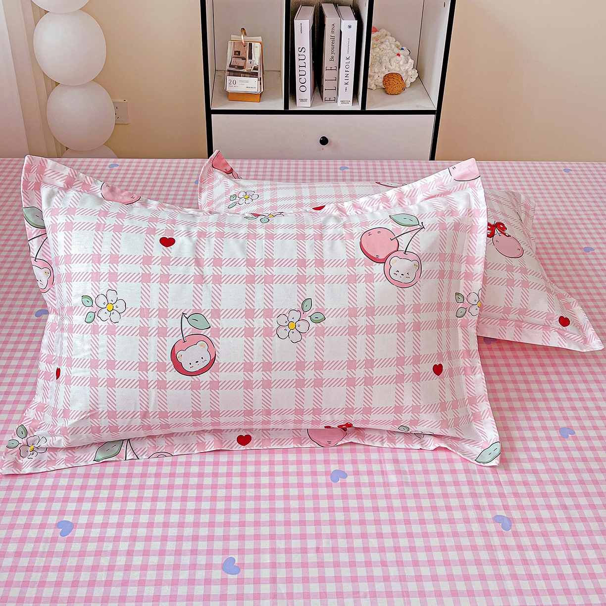 91家纺网 家纺一手货源 找家纺 恩泽家纺 2025新款加厚全棉纯棉印花系列枕套单件-单枕套 荔枝小熊