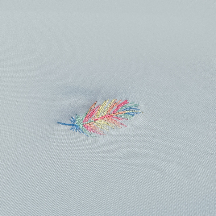 91家纺网 家纺一手货源 找家纺 贝拉梦家纺 2025水洗棉刺绣夹棉床笠防滑床罩床垫保护套 云絮羽-天蓝