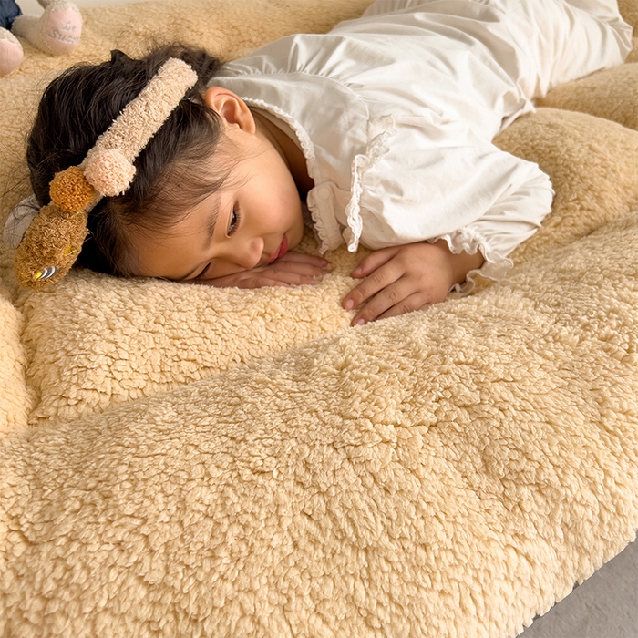 91家纺网 家纺一手货源 找家纺 （总）缦纱 2025新款保暖羊羔绒暖冬床垫学生季宿舍床垫-学生床垫