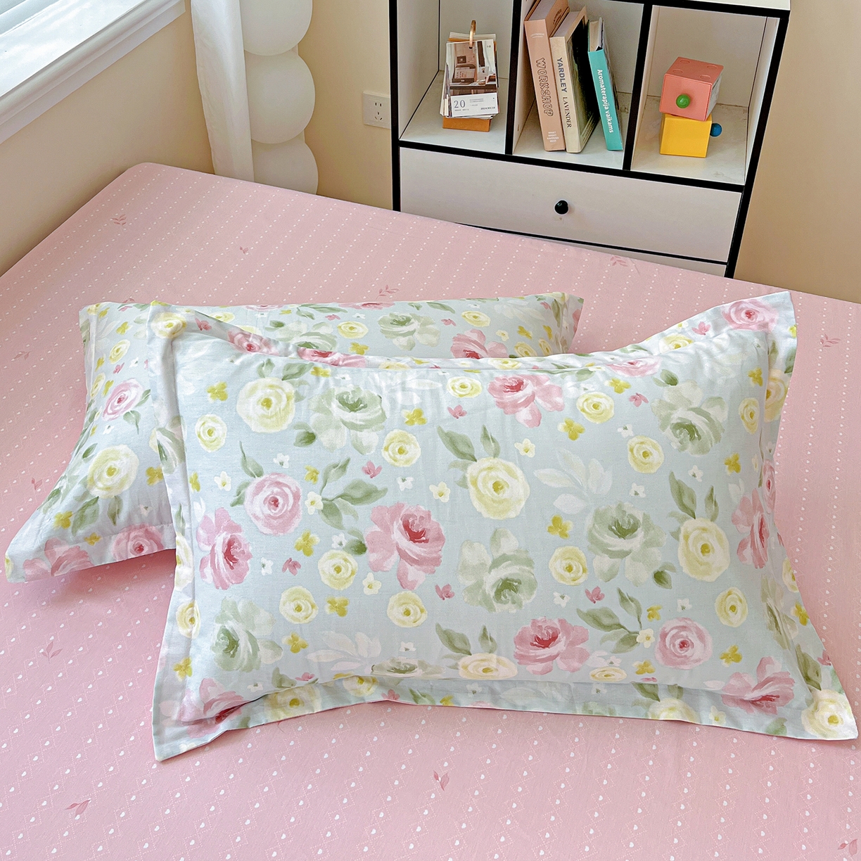 91家纺网 家纺一手货源 找家纺 恩泽家纺 2025新款加厚全棉纯棉印花系列枕套单件-单枕套 满园芬芳