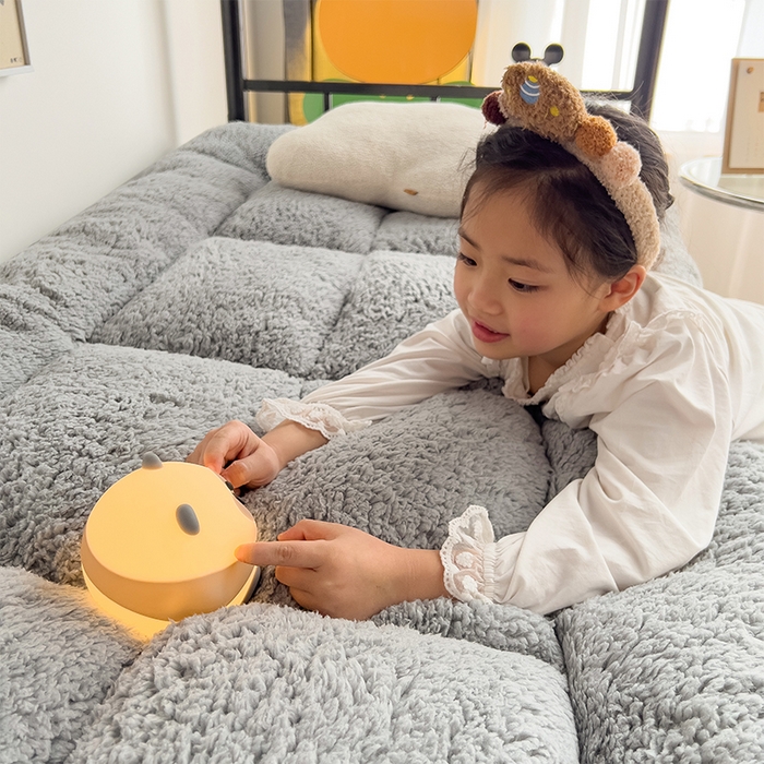 91家纺网 家纺一手货源 找家纺 缦纱 2025新款保暖羊羔绒暖冬床垫学生季宿舍床垫-学生床垫 灰色