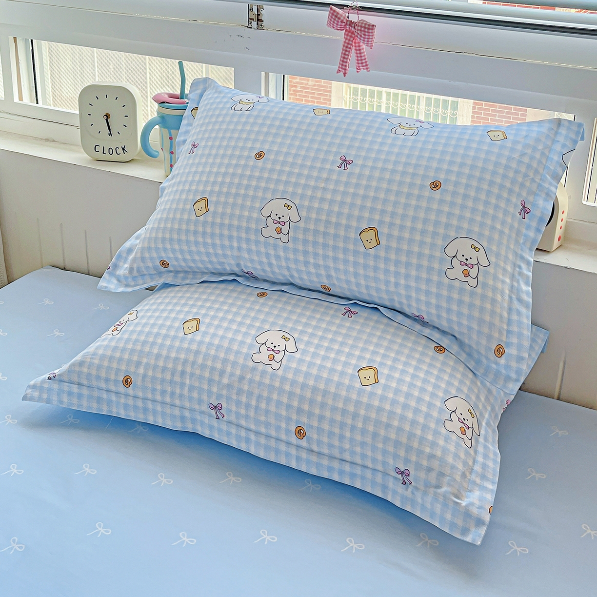 91家纺网 家纺一手货源 找家纺 恩泽家纺 2025新款加厚全棉纯棉印花系列枕套单件-单枕套 面包小狗