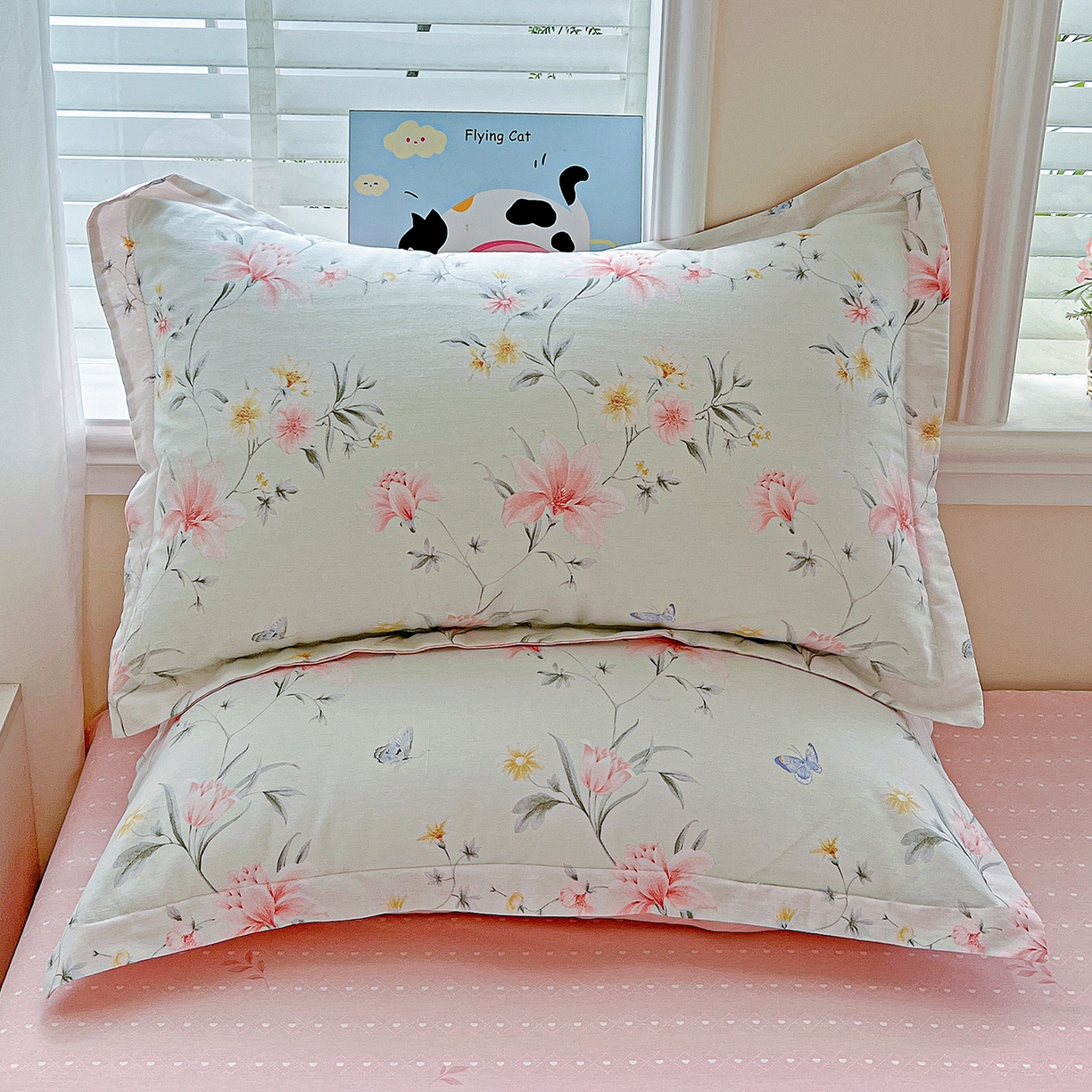 恩泽家纺 2025新款加厚全棉纯棉印花系列枕套单件-单枕套 沐春风