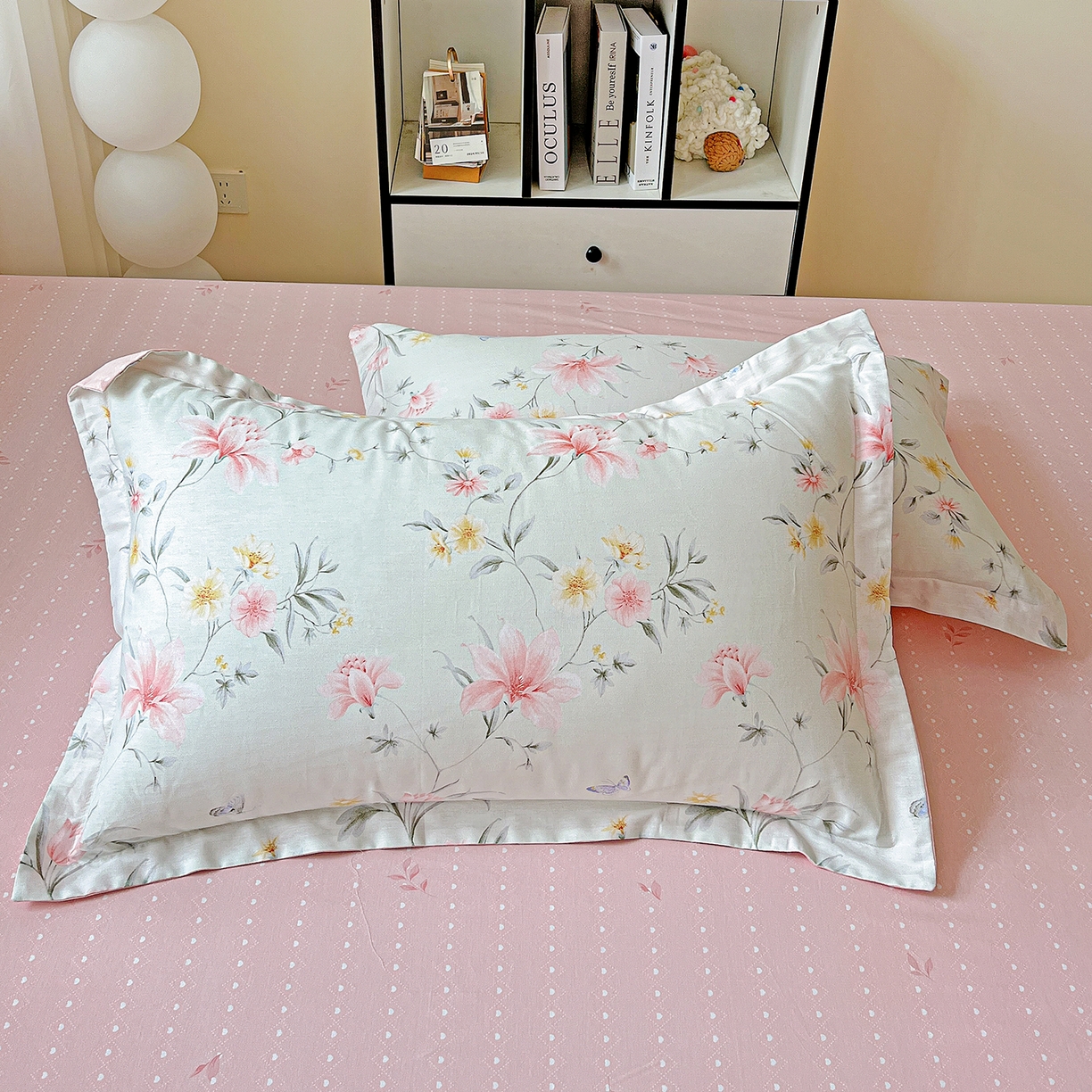 91家纺网 家纺一手货源 找家纺 恩泽家纺 2025新款加厚全棉纯棉印花系列枕套单件-单枕套 沐春风