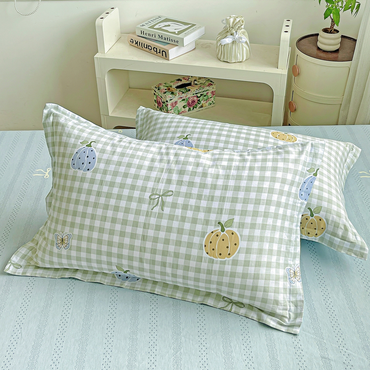 91家纺网 家纺一手货源 找家纺 恩泽家纺 2025新款加厚全棉纯棉印花系列枕套单件-单枕套 南瓜小贝