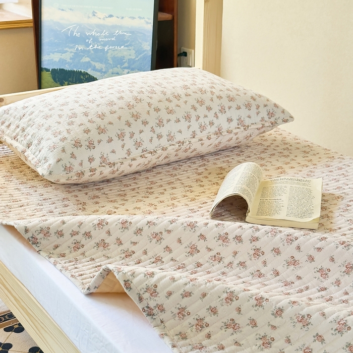 91家纺网 家纺一手货源 找家纺 梦莱斯2025新款皱皱棉学生款床盖三件套 水墨嫣然