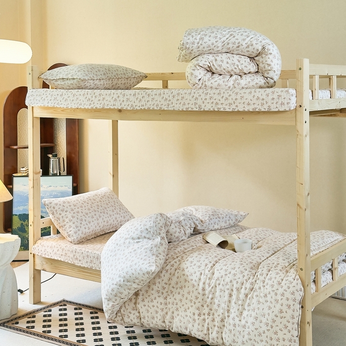 91家纺网 家纺一手货源 找家纺 梦莱斯2025新款皱皱棉学生款床盖三件套 水墨嫣然