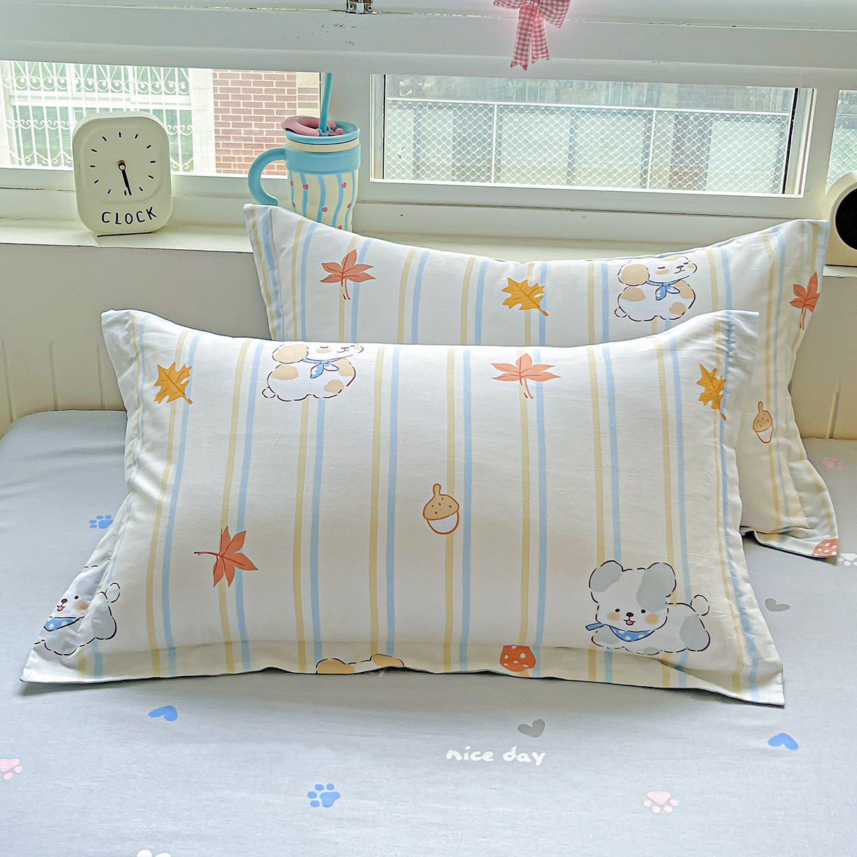 91家纺网 家纺一手货源 找家纺 恩泽家纺 2025新款加厚全棉纯棉印花系列枕套单件-单枕套 甜美派