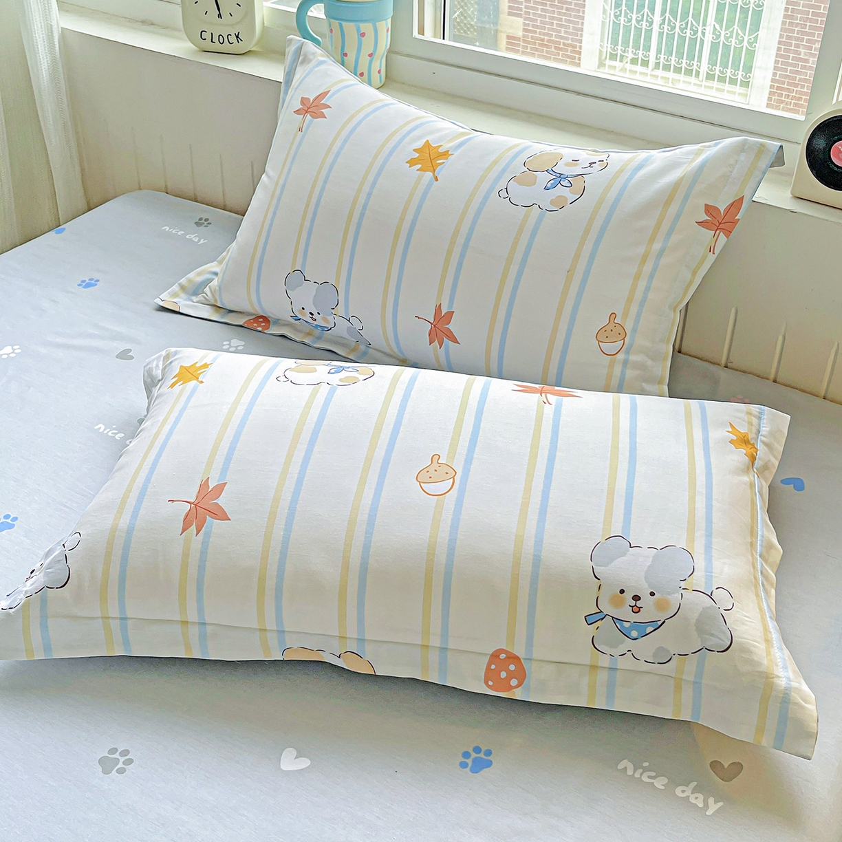 91家纺网 家纺一手货源 找家纺 恩泽家纺 2025新款加厚全棉纯棉印花系列枕套单件-单枕套 甜美派