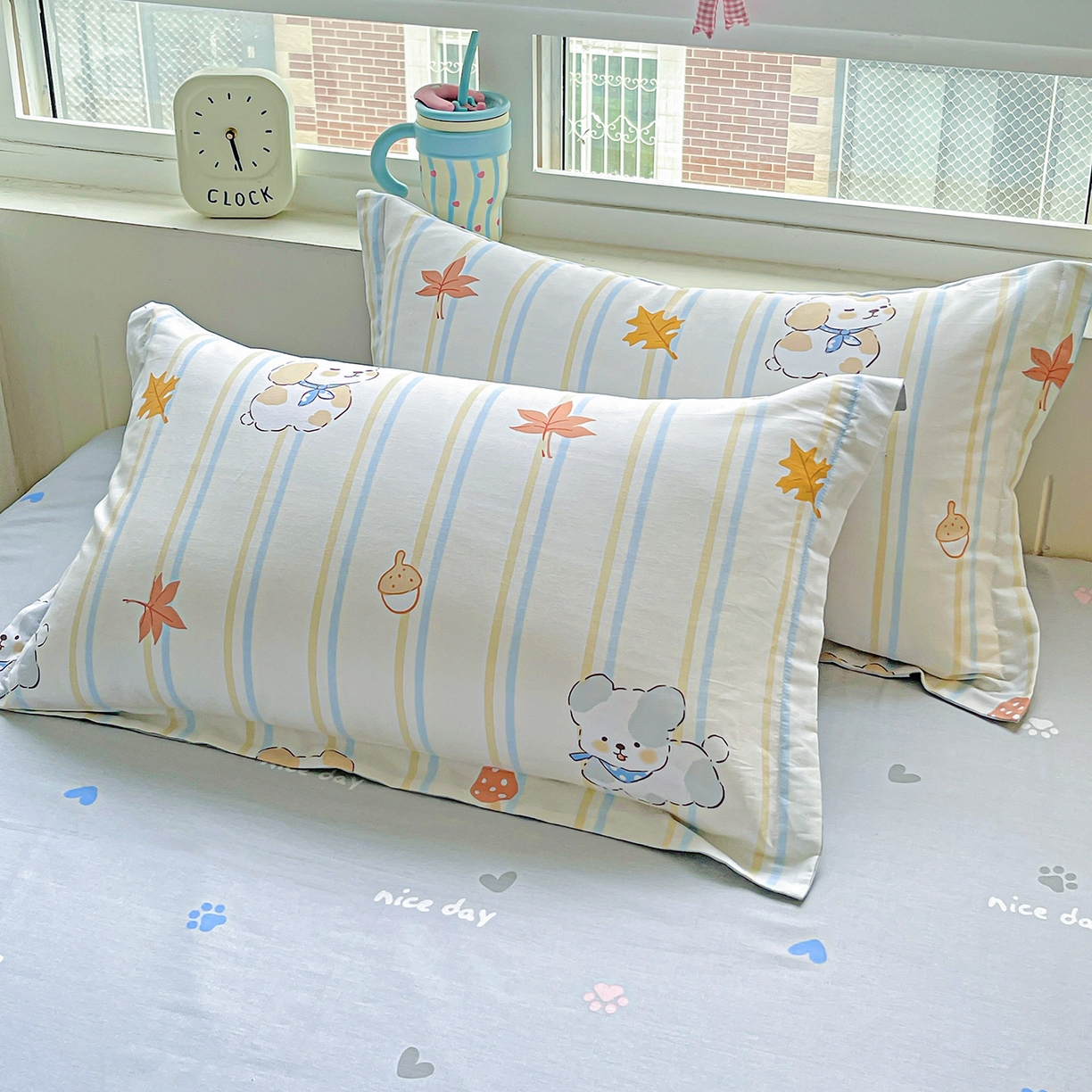 91家纺网 家纺一手货源 找家纺 恩泽家纺 2025新款加厚全棉纯棉印花系列枕套单件-单枕套 甜美派