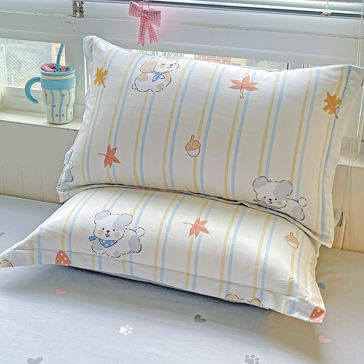 91家纺网 家纺一手货源 找家纺 恩泽家纺 2025新款加厚全棉纯棉印花系列枕套单件-单枕套 甜美派