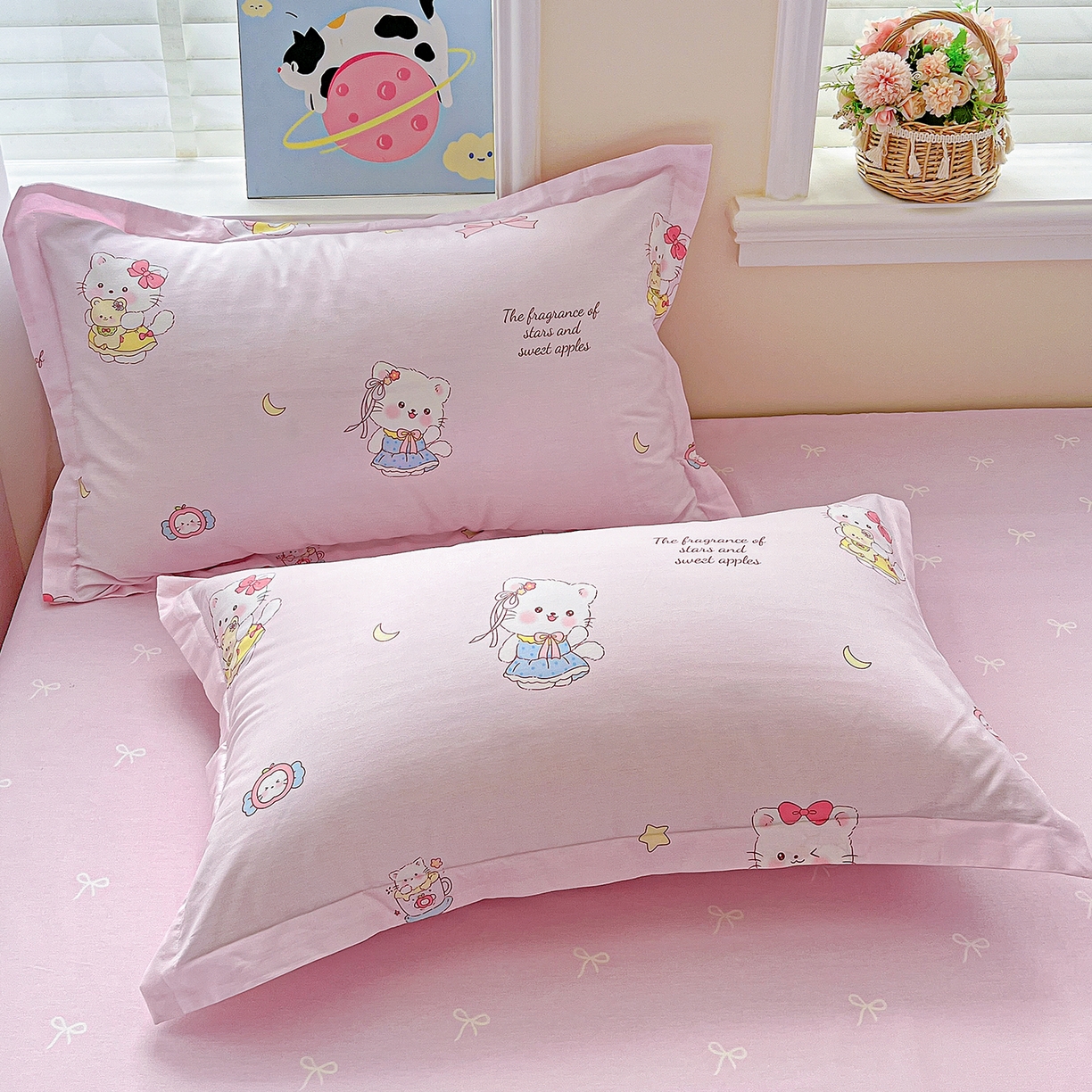 91家纺网 家纺一手货源 找家纺 恩泽家纺 2025新款加厚全棉纯棉印花系列枕套单件-单枕套 甜心玩伴