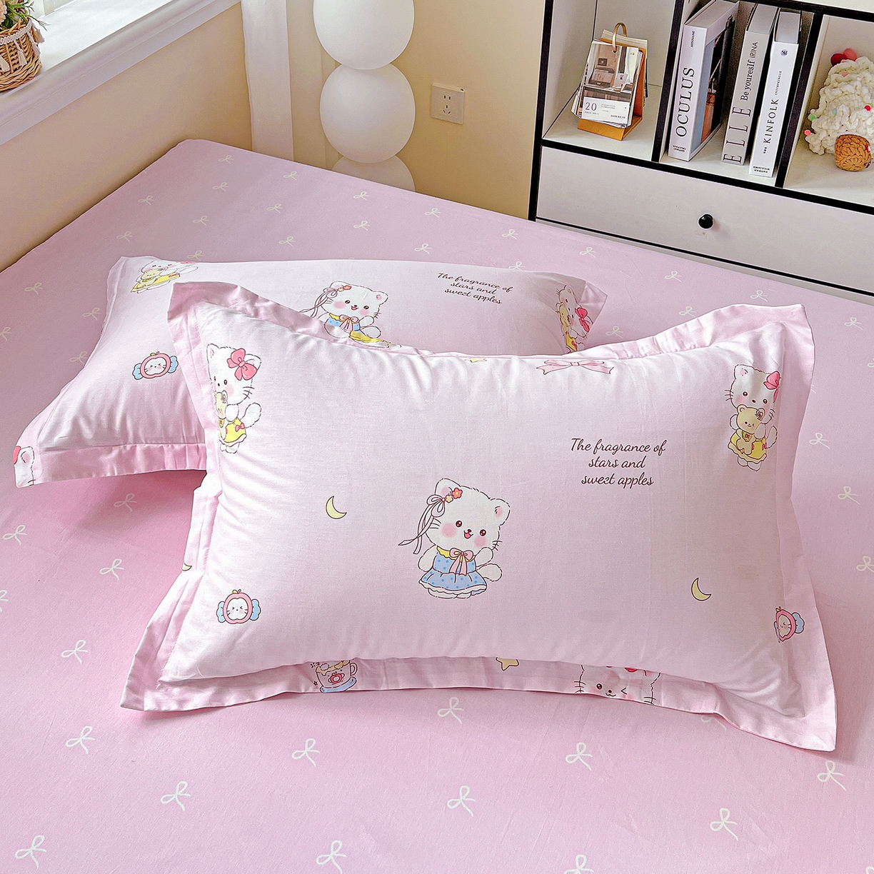 91家纺网 家纺一手货源 找家纺 恩泽家纺 2025新款加厚全棉纯棉印花系列枕套单件-单枕套 甜心玩伴