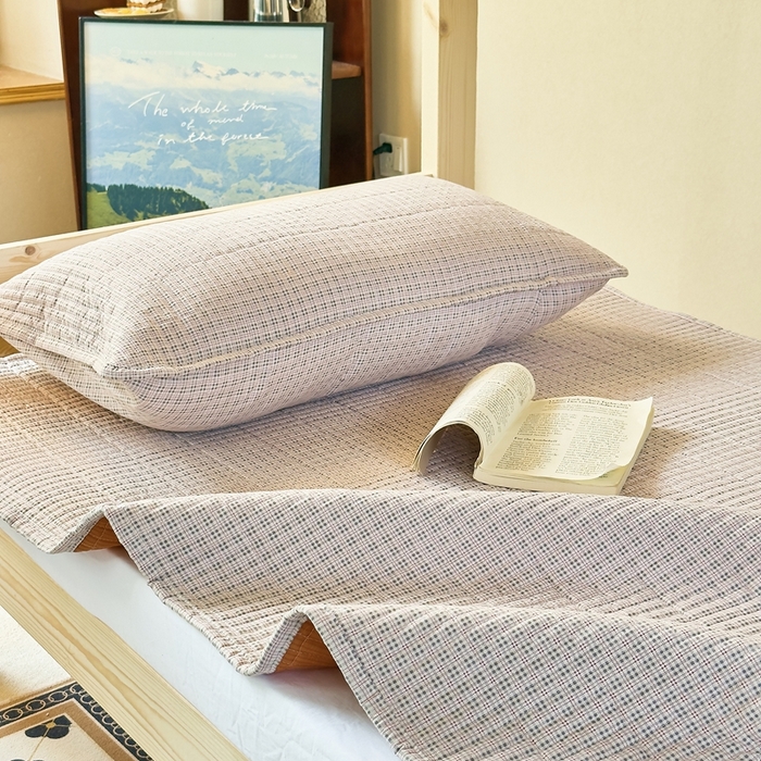 91家纺网 家纺一手货源 找家纺 梦莱斯2025新款皱皱棉学生款床盖三件套 往事咖