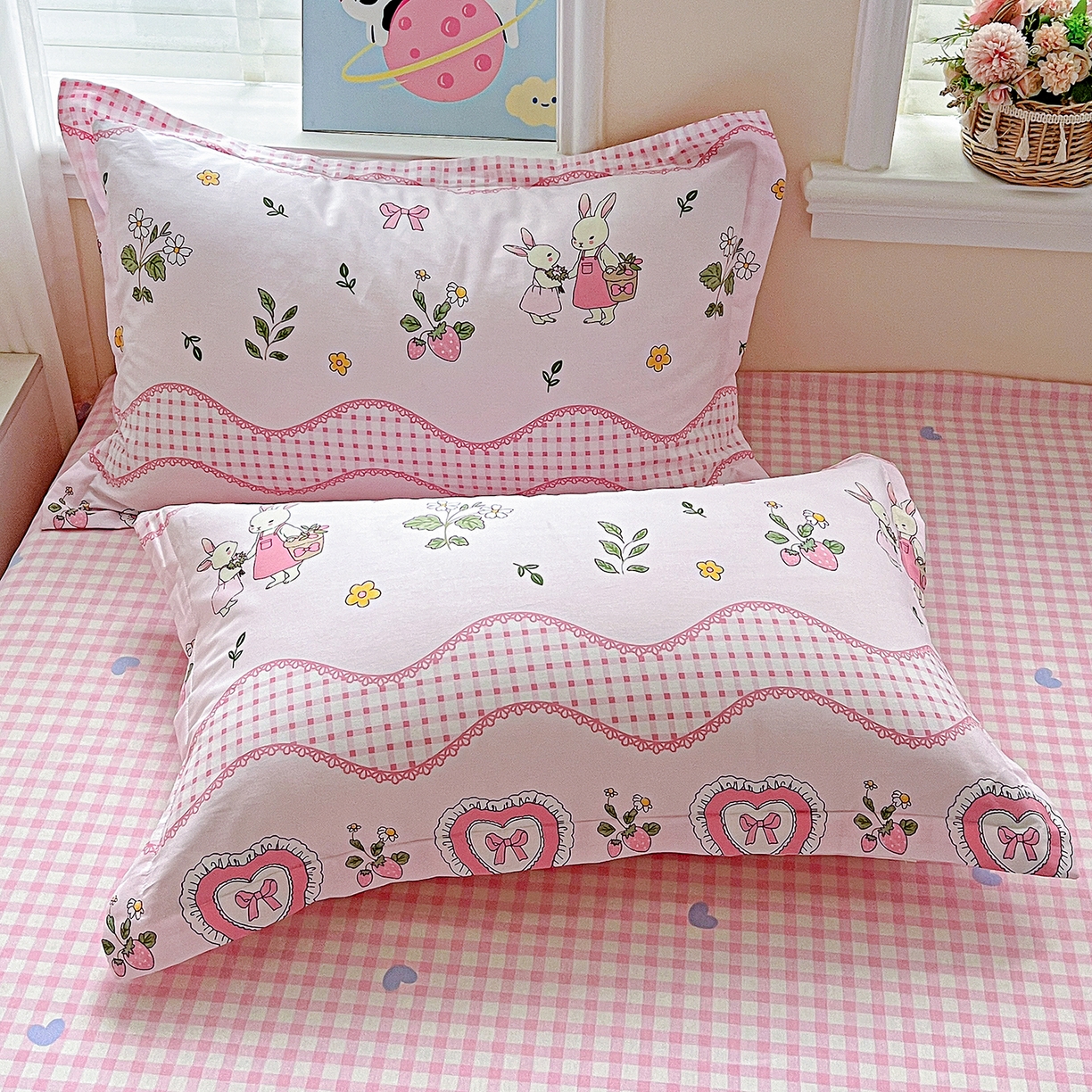 91家纺网 家纺一手货源 找家纺 恩泽家纺 2025新款加厚全棉纯棉印花系列枕套单件-单枕套 唯美