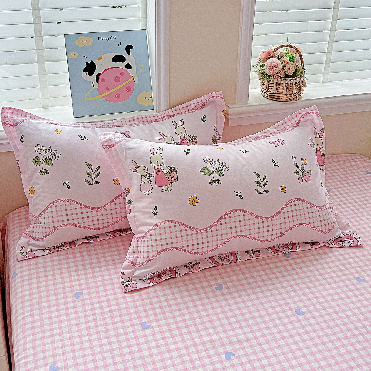 91家纺网 家纺一手货源 找家纺 恩泽家纺 2025新款加厚全棉纯棉印花系列枕套单件-单枕套 唯美