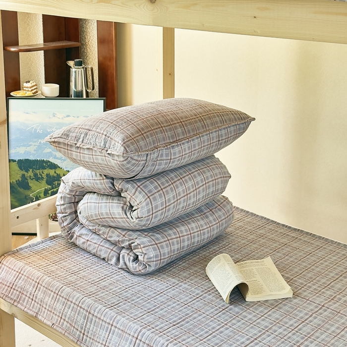 91家纺网 家纺一手货源 找家纺 梦莱斯2025新款皱皱棉学生款床盖三件套 至尚