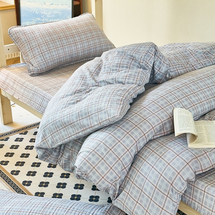 91家纺网 家纺一手货源 找家纺 梦莱斯2025新款皱皱棉学生款床盖三件套 至尚