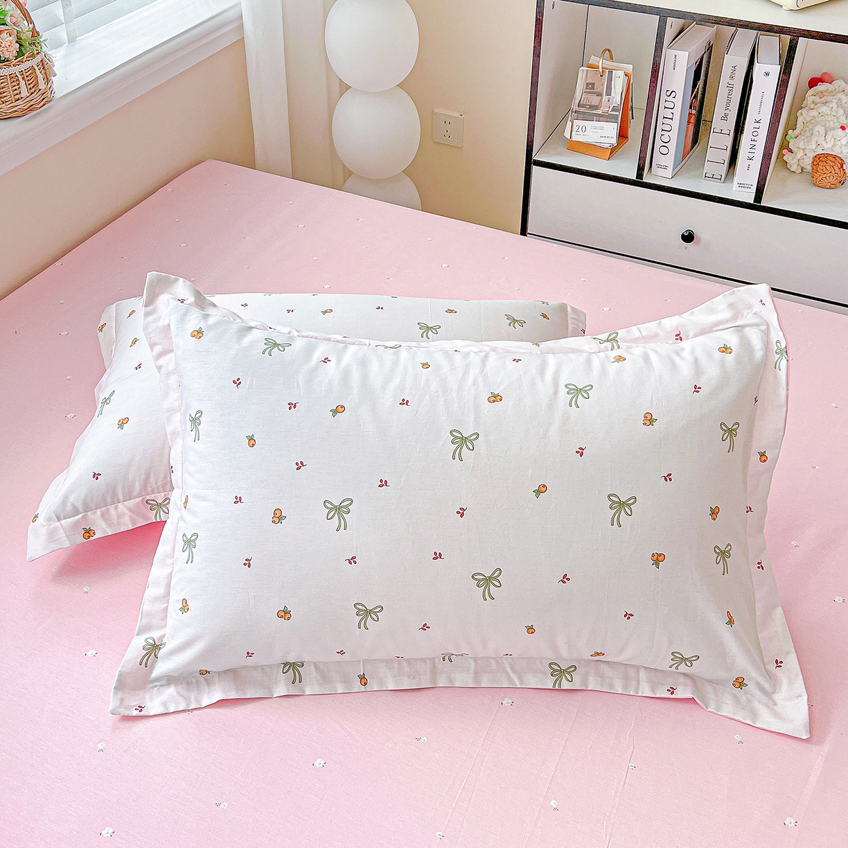 91家纺网 家纺一手货源 找家纺 恩泽家纺 2025新款加厚全棉纯棉印花系列枕套单件-单枕套 小清新