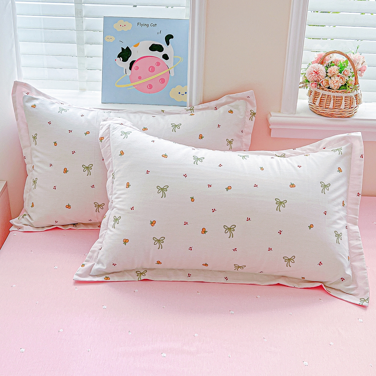 91家纺网 家纺一手货源 找家纺 恩泽家纺 2025新款加厚全棉纯棉印花系列枕套单件-单枕套 小清新