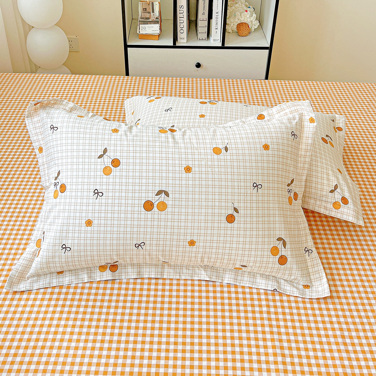 91家纺网 家纺一手货源 找家纺 恩泽家纺 2025新款加厚全棉纯棉印花系列枕套单件-单枕套 樱桃