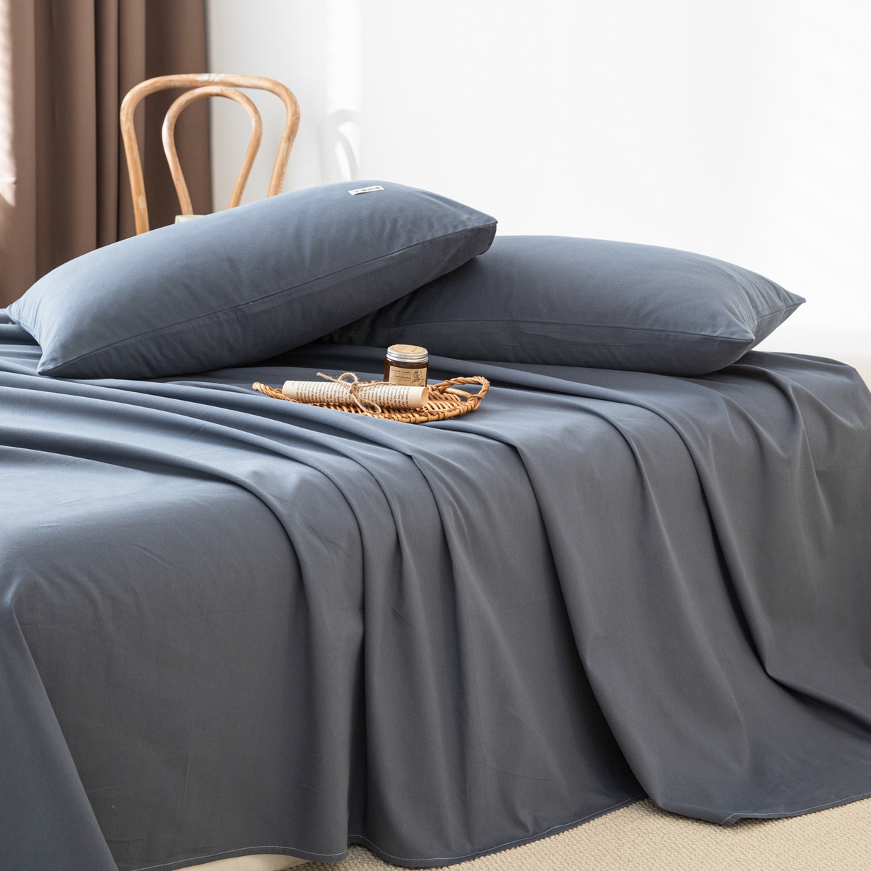 91家纺网 家纺一手货源 找家纺 （总）眠博士 2025新款纯色全棉纯棉磨毛床单单品床单床单单件