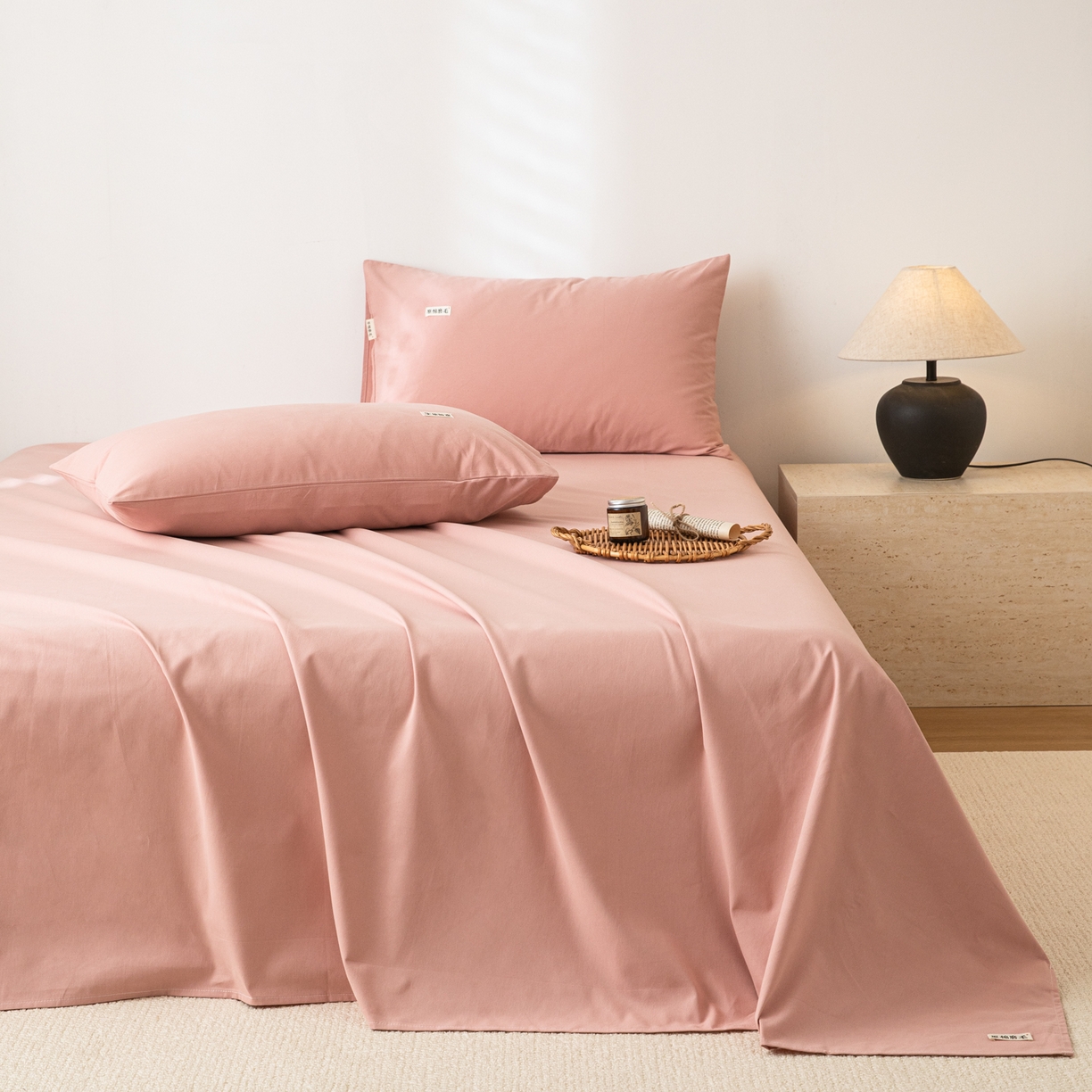 91家纺网 家纺一手货源 找家纺 （总）眠博士 2025新款纯色全棉纯棉磨毛床单单品床单床单单件