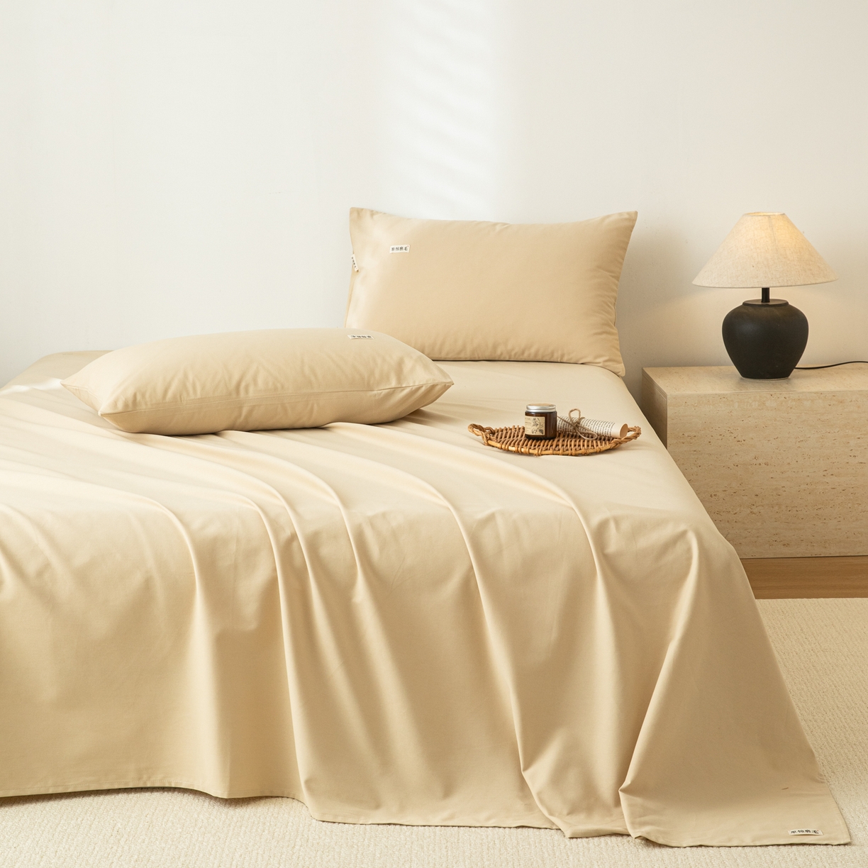 91家纺网 家纺一手货源 找家纺 （总）眠博士 2025新款纯色全棉纯棉磨毛床单单品床单床单单件