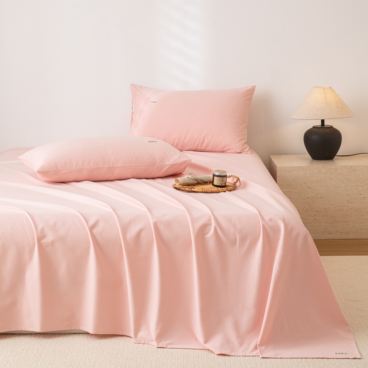 91家纺网 家纺一手货源 找家纺 （总）眠博士 2025新款纯色全棉纯棉磨毛床单单品床单床单单件