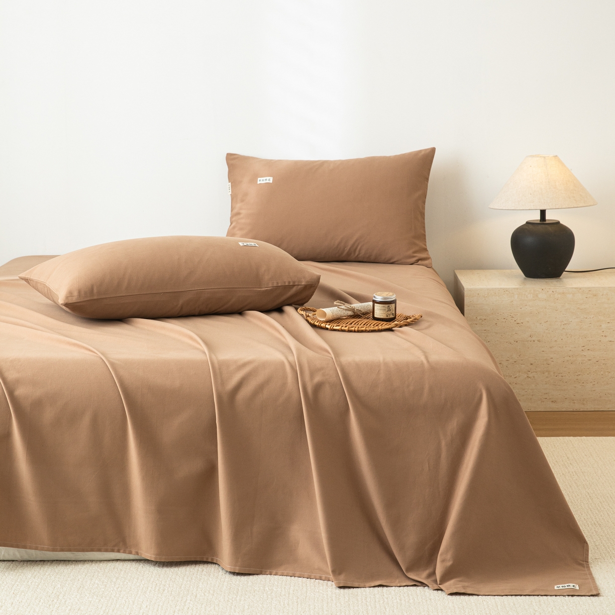 91家纺网 家纺一手货源 找家纺 （总）眠博士 2025新款纯色全棉纯棉磨毛床单单品床单床单单件