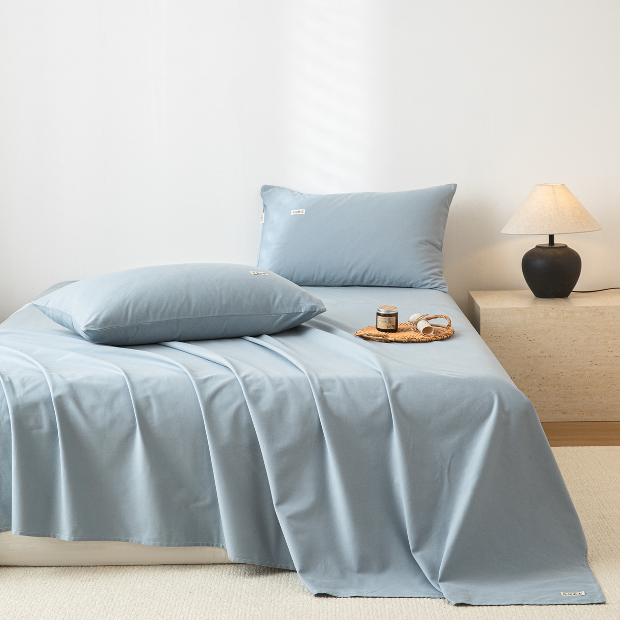 91家纺网 家纺一手货源 找家纺 （总）眠博士 2025新款纯色全棉纯棉磨毛床单单品床单床单单件